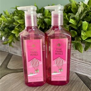 Bath & Body Works Pink Tinsel Petals Hand Soap Gel Berry Vanilla Bean Jasmine